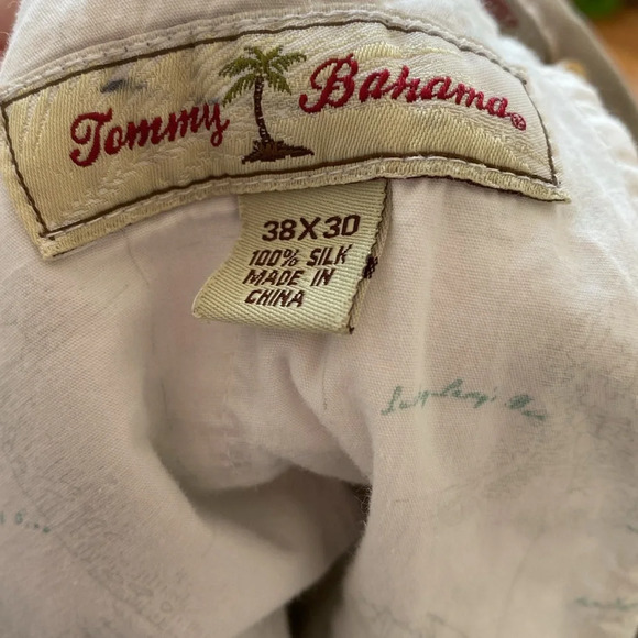 Tommy Bahama Men's St. Thomas Relaxed Pants 100% Silk Khakis 38‎ x 30 Cream - Picture 6 of 7
